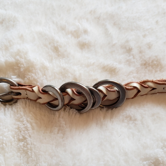 Fossil leather white skinny belt - Picture 2 of 2